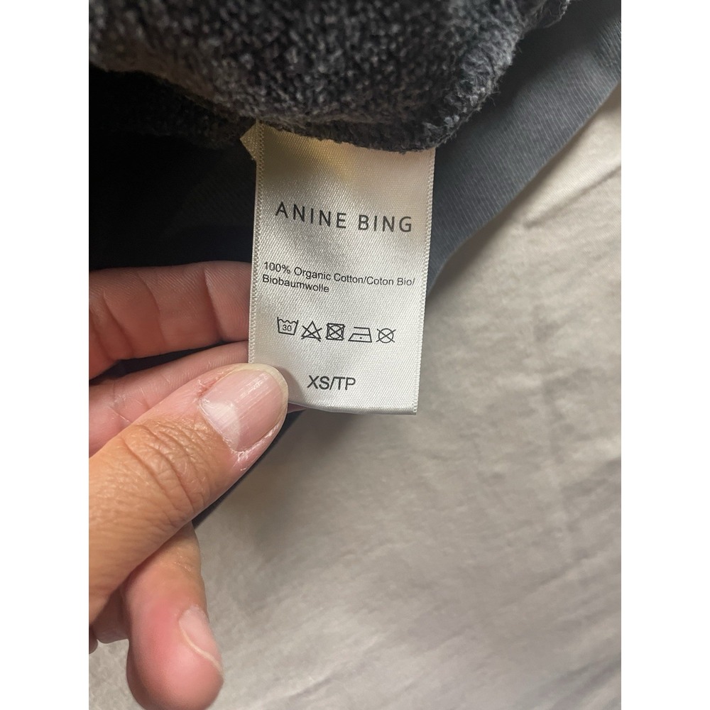 Anine Bing Sweatshirt Womens XS Los Angeles French Terry Gray Logo Pullover - Picture 8 of 11